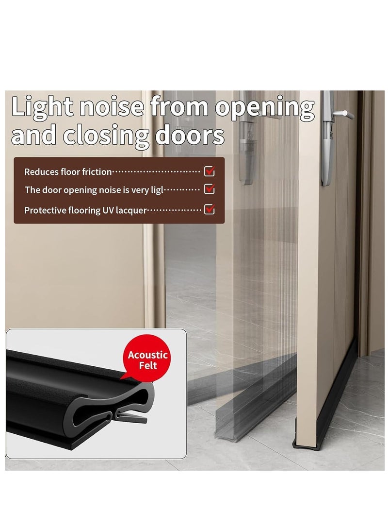 Under Door Draft Stopper, Door Gap Sweep Seal Strip Anti-Detachment Design Weather Stripping Noise Blocker with Strong Adhesive Door Insulation Guard Black - Image 3