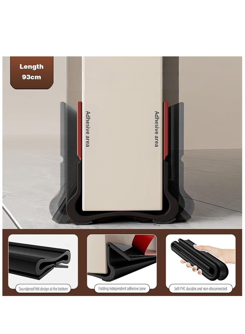 Under Door Draft Stopper, Door Gap Sweep Seal Strip Anti-Detachment Design Weather Stripping Noise Blocker with Strong Adhesive Door Insulation Guard Black - Image 5
