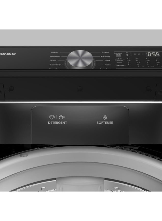 Hisense 16 KG Auto Top Load Smart Washing Machine, Invertor Motor, Less Noise, Energy Consumption, WiFi Smart Control, 12 Program, Premium Grey 16 kg WT5I1623DB6 Premium Black - Image 3