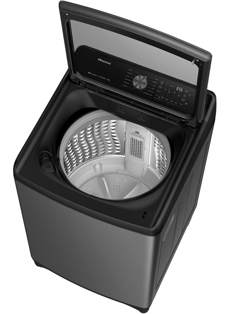 Hisense 16 KG Auto Top Load Smart Washing Machine, Invertor Motor, Less Noise, Energy Consumption, WiFi Smart Control, 12 Program, Premium Grey 16 kg WT5I1623DB6 Premium Black - Image 4