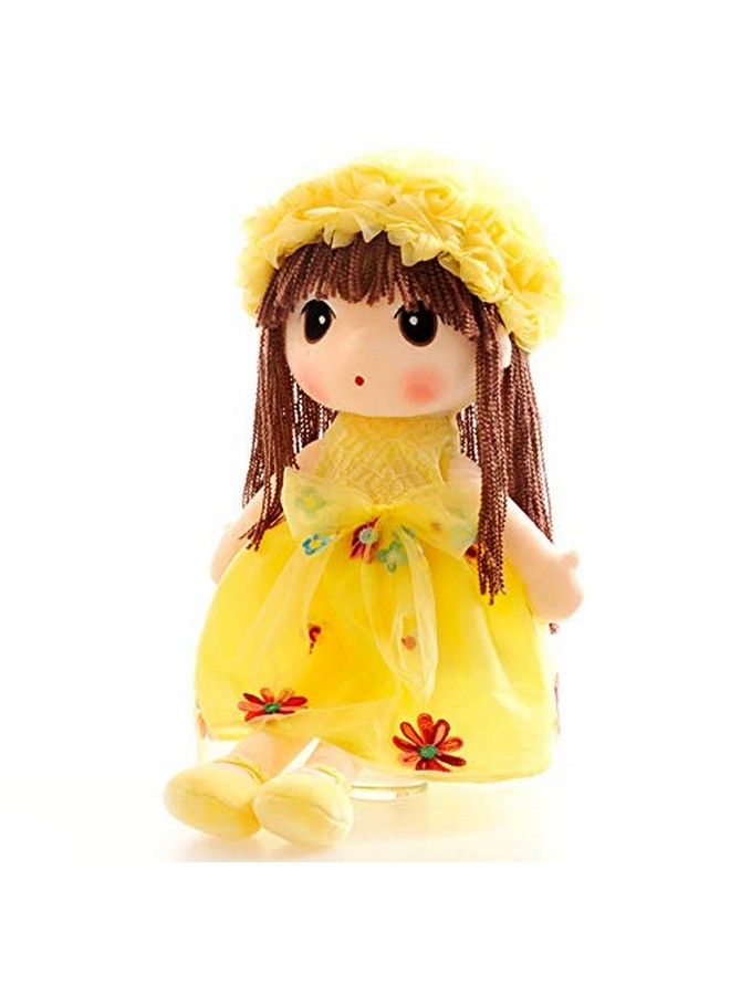 Tvoip Tulle Skirt Princess Plush Toy Phial Dolls Children Girls Doll Cute Little Girl Dolls, 18 Inch (Yellow)  - Image 2