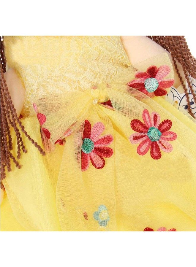 Tvoip Tulle Skirt Princess Plush Toy Phial Dolls Children Girls Doll Cute Little Girl Dolls, 18 Inch (Yellow)  - Image 4