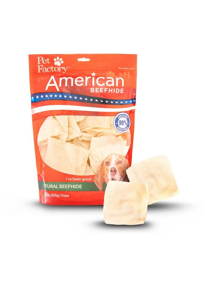 بيت فاكتوري رقائق مضغ للكلاب من Pet Factory American Beefhide Chips - نكهة طبيعية، 22 أونصة  - Image 1