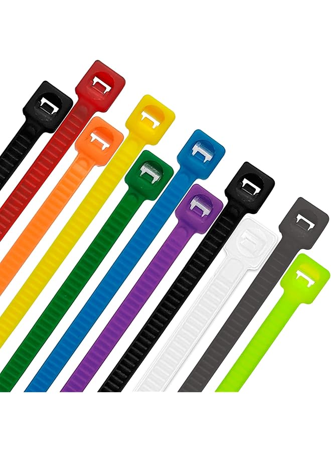 promass 8 Inch 500pcs Colored Zip Ties 20lb Strength, Multi-Purpose Cable Ties - Image 1