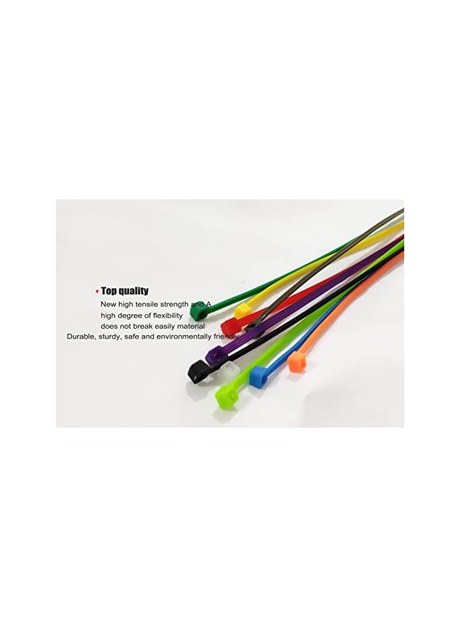 promass 8 Inch 500pcs Colored Zip Ties 20lb Strength, Multi-Purpose Cable Ties - Image 4