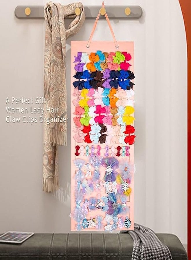 JAMBUVANTI® Hair Bows Holder Wall Hanging Headband Hair Clips Organizer for Girls Kids Room, Large Capacity Felt Storage Display for Baby Hair Accessories Organizer Home Decor - Image 2