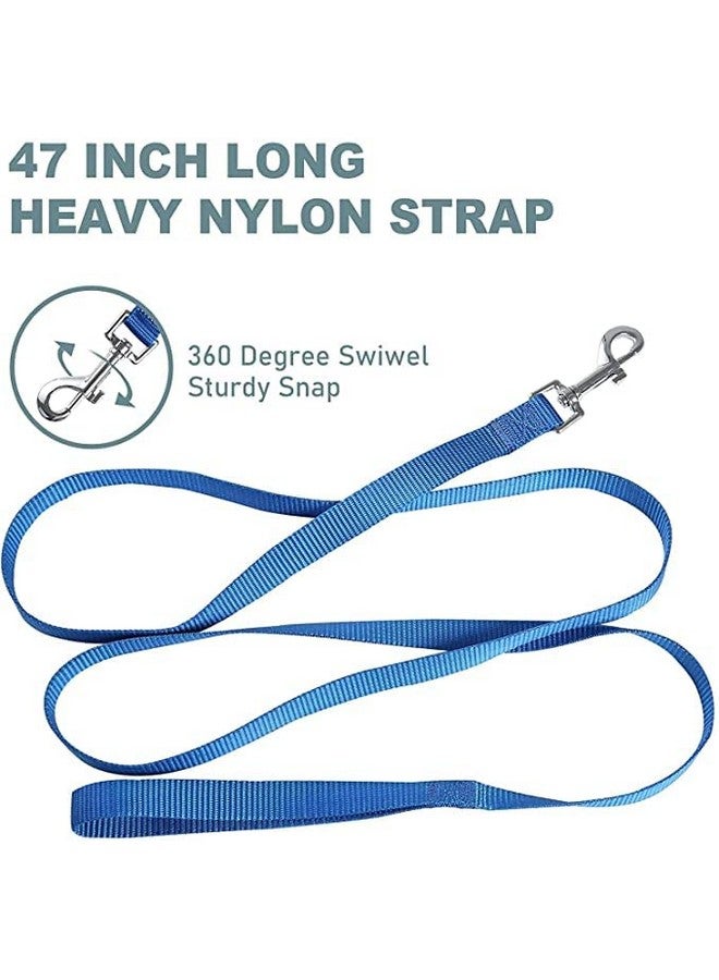 مجموعة طوق نايلون مقاس 0.5 بوصة ومقود قابل للتعديل مع حزام | مجموعة حزام مقاس 15 مم للكلاب والجراء (أزرق) - Image 5
