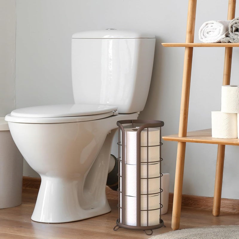 Brookstone , Bronze Toilet Paper Holder, Freestanding Bathroom Tissue Organizer, Minimalistic Storage Solution, Modern & Stylish Design [Holds MEGA Rolls] - Image 5