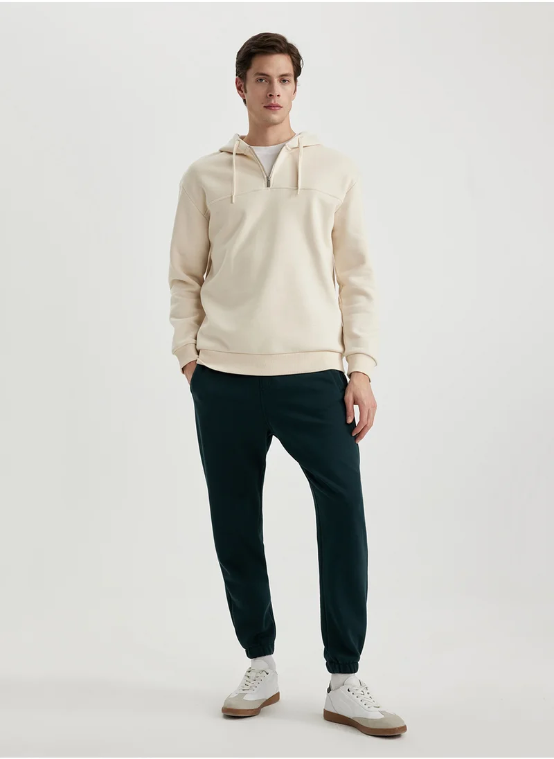ديفاكتو Standard Fit Drawstring Elasticated Hem Basic Plain Jogger Sweatpants