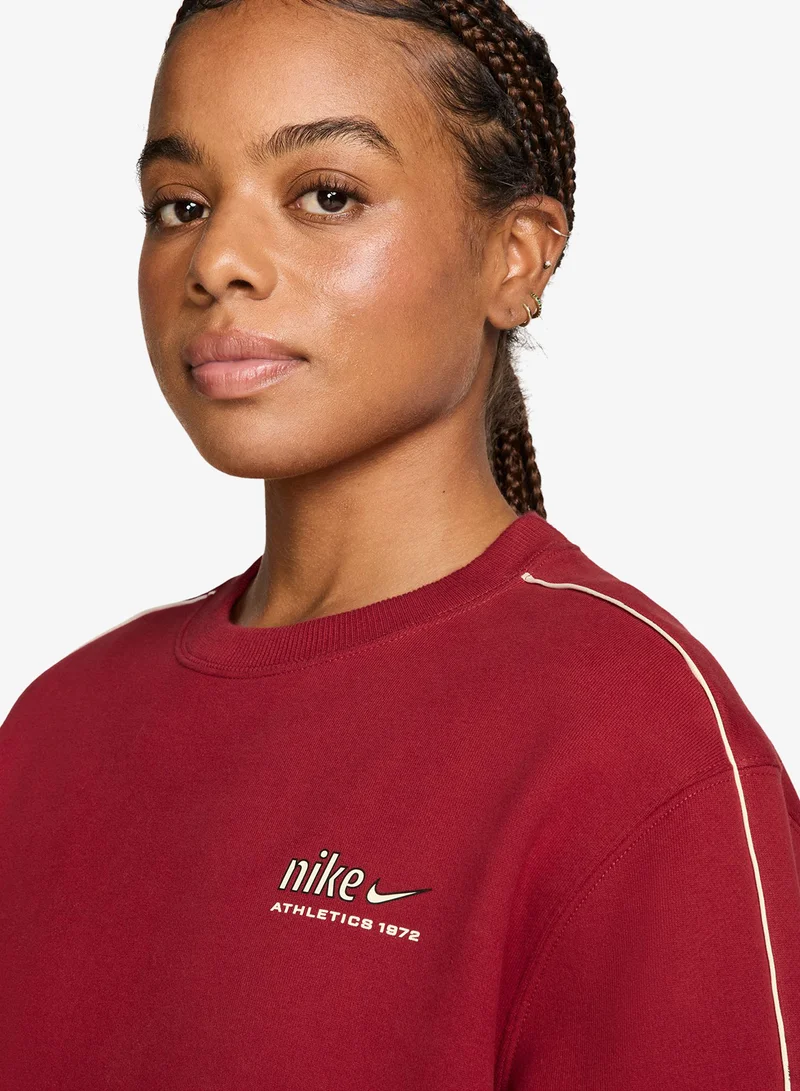 Nike TOUGH RED/(SAIL) Studio Fleece Adaptive Sweatshirt for Women | Best Price UAE