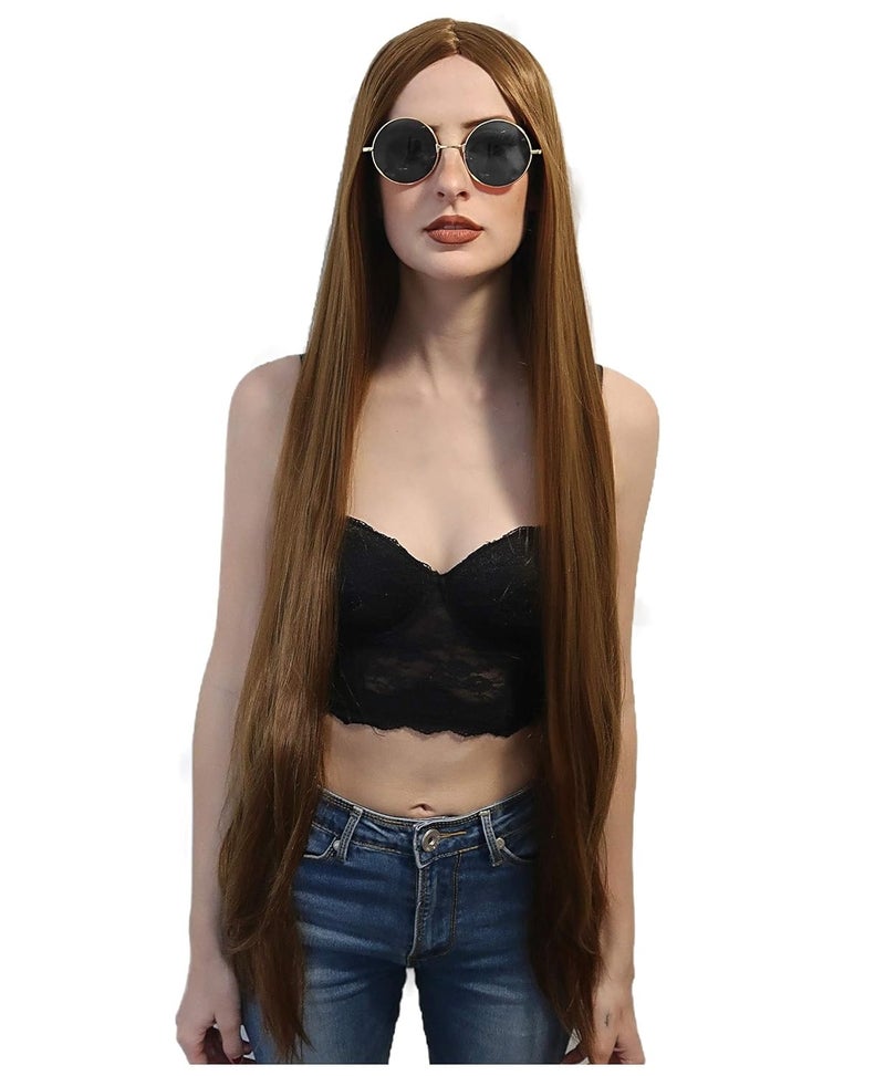 ALLAURA Long Straight 70's Hippie Wig – 24” Family Witch Cosplay - Compatible with Avril Lavigne Wig - Image 1