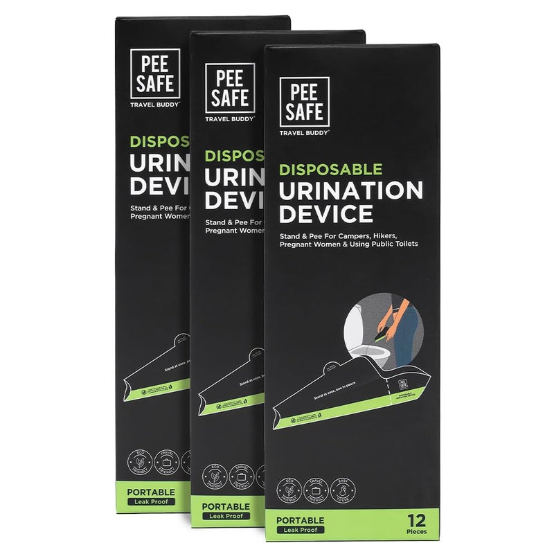 PEE SAFE جهاز التبول القابل للطي والتخلص منه للنساء - 36 قمع | للنساء، النساء الحوامل، مرضى آلام المفاصل والمسافرين | سهل الحمل | يقلل من خطر التهاب المسالك البولية | مناسب للسفر - Image 1