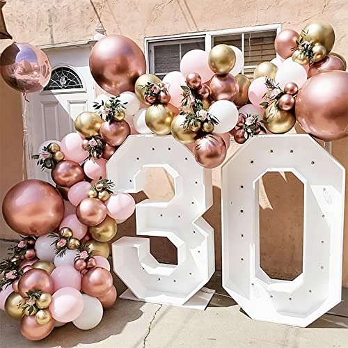RUBFAC 129pcs Rose Gold Balloons Different Sizes 18 12 10 5 Inches, Latex Balloon Garland Arch Kit for Birthday Party Valentine's Day Baby Shower Graduation Wedding Holiday Decoration - Image 5