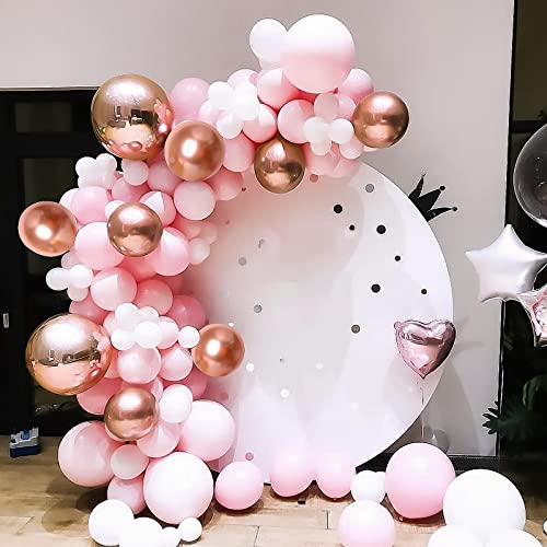 RUBFAC 129pcs Rose Gold Balloons Different Sizes 18 12 10 5 Inches, Latex Balloon Garland Arch Kit for Birthday Party Valentine's Day Baby Shower Graduation Wedding Holiday Decoration - Image 4
