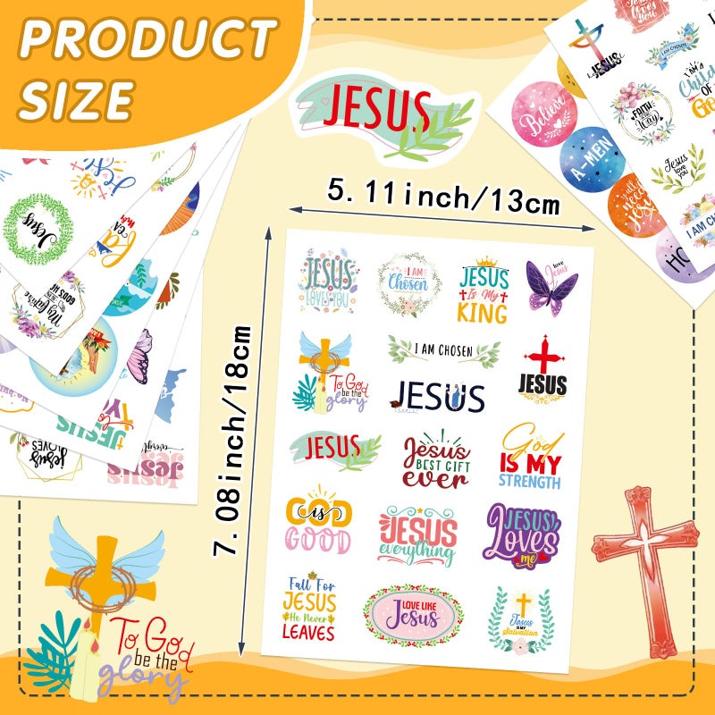 DUJAA 348 PCS Inspirational Christian Stickers, Bible Verse Jesus Stickers for Laptop, Phone Cases, Scrapbook Religious Faith Wisdom Words Sticker Christian Easter Gifts - Image 3