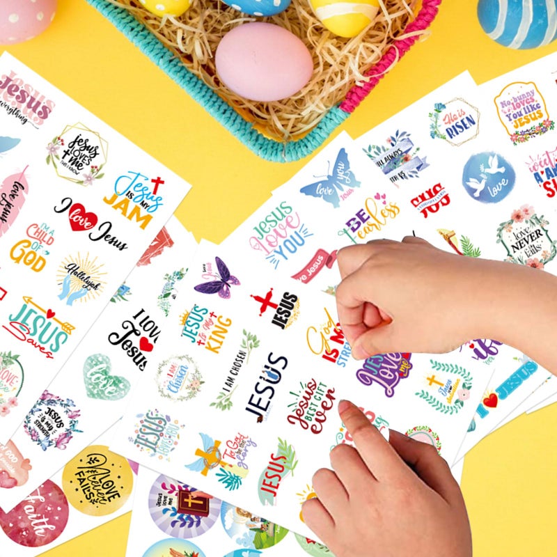 DUJAA 348 PCS Inspirational Christian Stickers, Bible Verse Jesus Stickers for Laptop, Phone Cases, Scrapbook Religious Faith Wisdom Words Sticker Christian Easter Gifts - Image 5