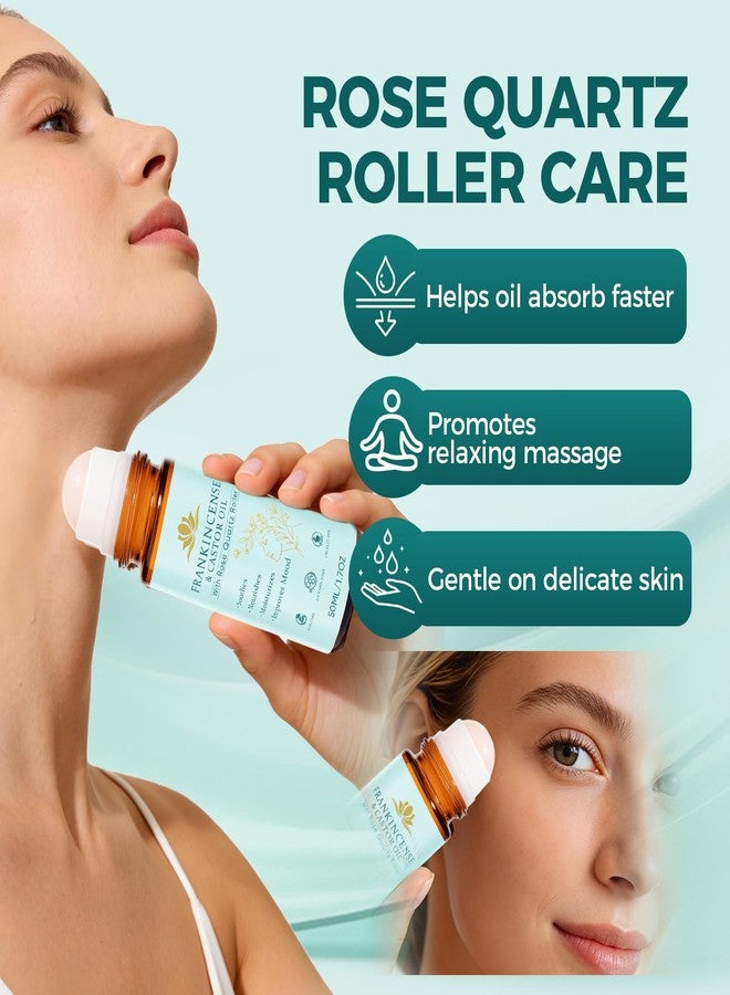 KUNLEN Frankincense and Castor Oil Roll On with Rose Quartz | 100% Pure Organic Cold-Pressed Castor Oil–Firms Skin, Reduces the Look of Fine Lines,Supports Hormonal Balance–For Face, Neck & Abdomen,1.7 fl oz - Image 4