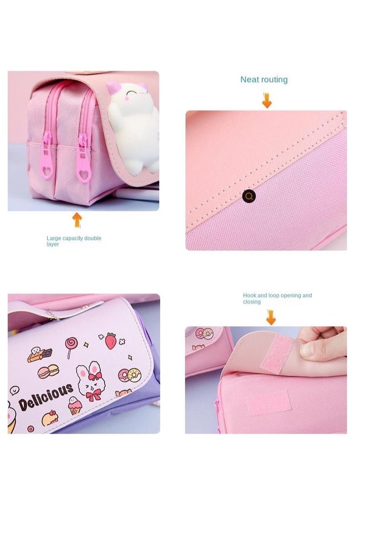 Y&D Decompression  Storage Case, Large Capacity Multi-slot Compartment Zipper Bag of Study Stationery, Suitable School Office Use - Image 3