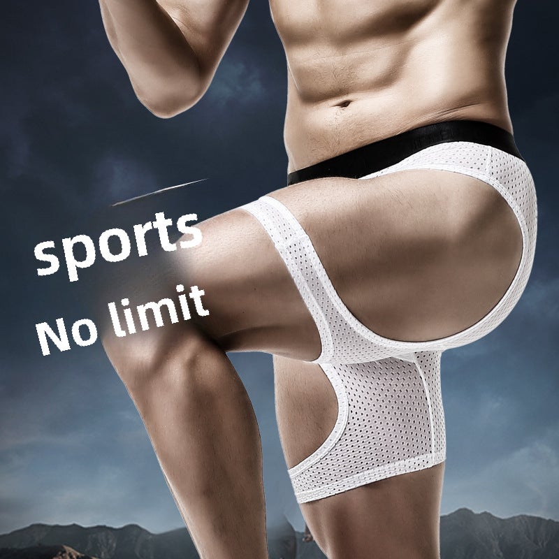 Mens Ice Silk Breathable Boxers Anti-Chafe Underwear White  - Image 2