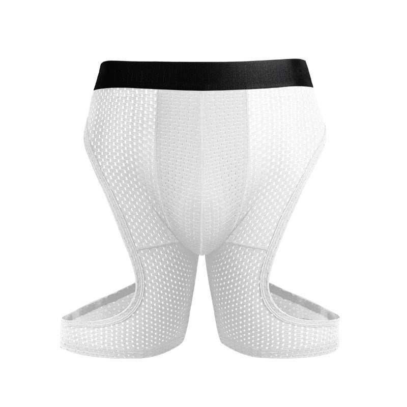 Mens Ice Silk Breathable Boxers Anti-Chafe Underwear White  - Image 1