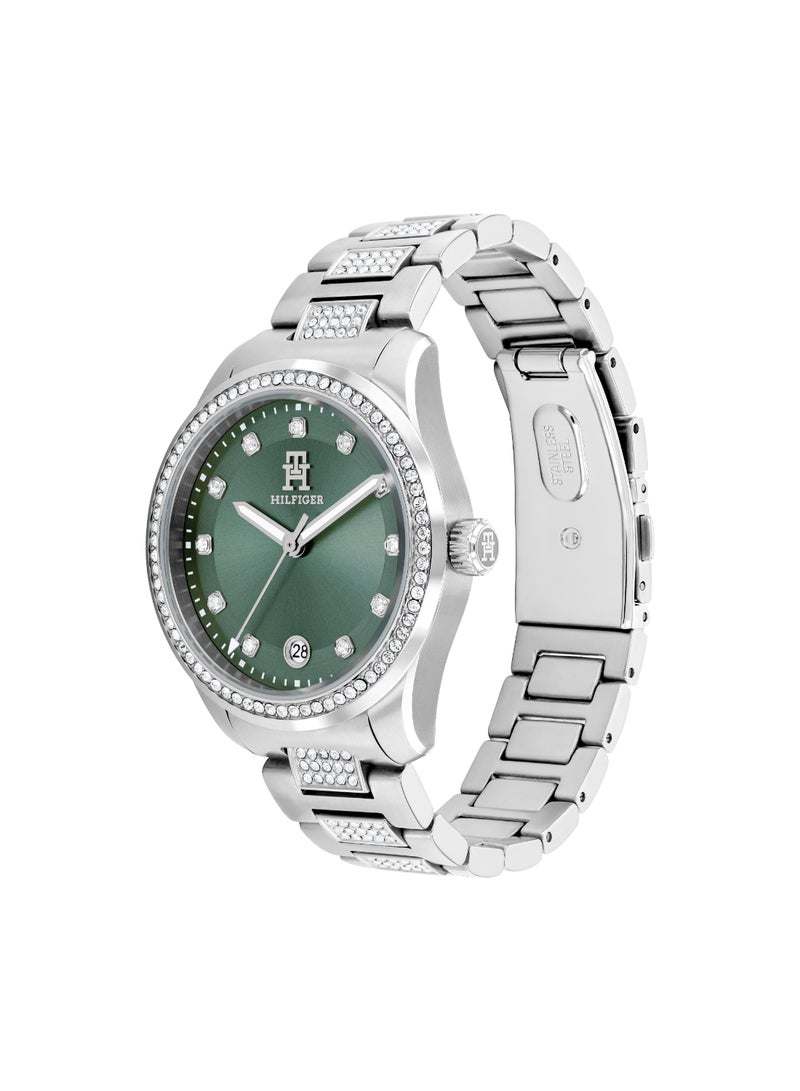 TOMMY HILFIGER ROUND ANALOG WOMEN'S GREEN CASE WATCH - 1782759 - Image 1