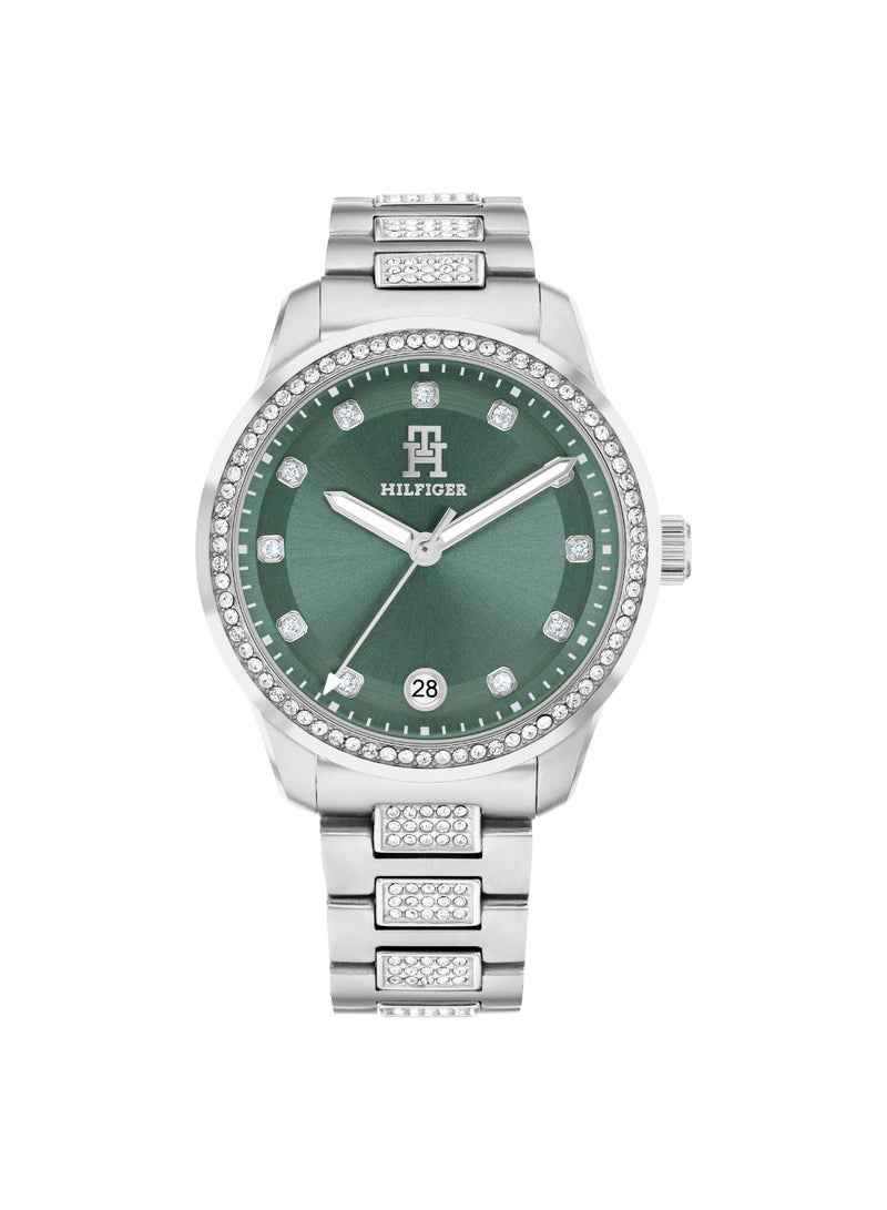TOMMY HILFIGER ROUND ANALOG WOMEN'S GREEN CASE WATCH - 1782759 - Image 2