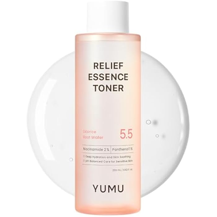 YUMU Licorice Relief Essence Toner for Sensitive Skin, Niacinamide, Panthenol, Fragrance-Free, Soothing & Hydrating (255ml / 8.62 fl. oz.) - Image 1