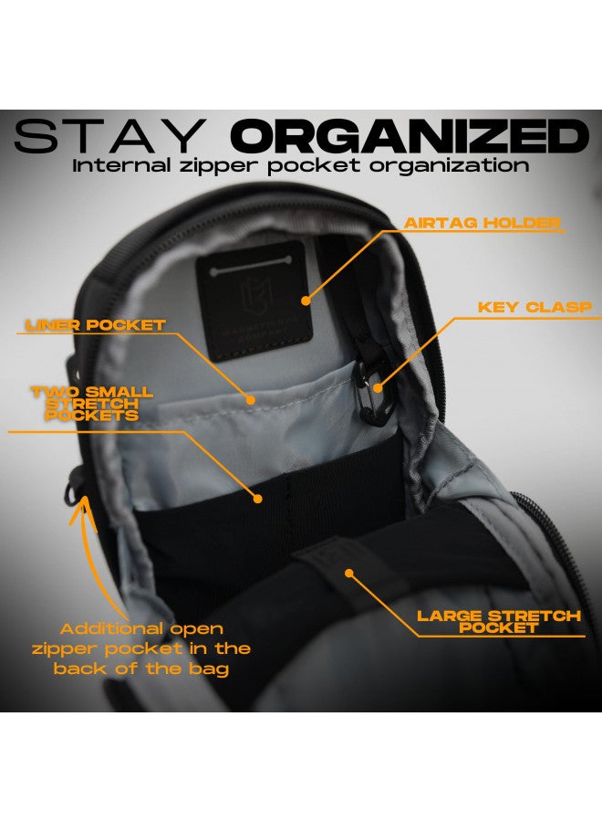 Magnetic Bag Company - Black Crossbody Bag Sling Chest Bag for Men and Women | Magnetic Gym Bag for Gym, Travel, Work, and Sports | Keep Your Items Off the Dirty Gym Floor with Magnetic Attachment - Image 4