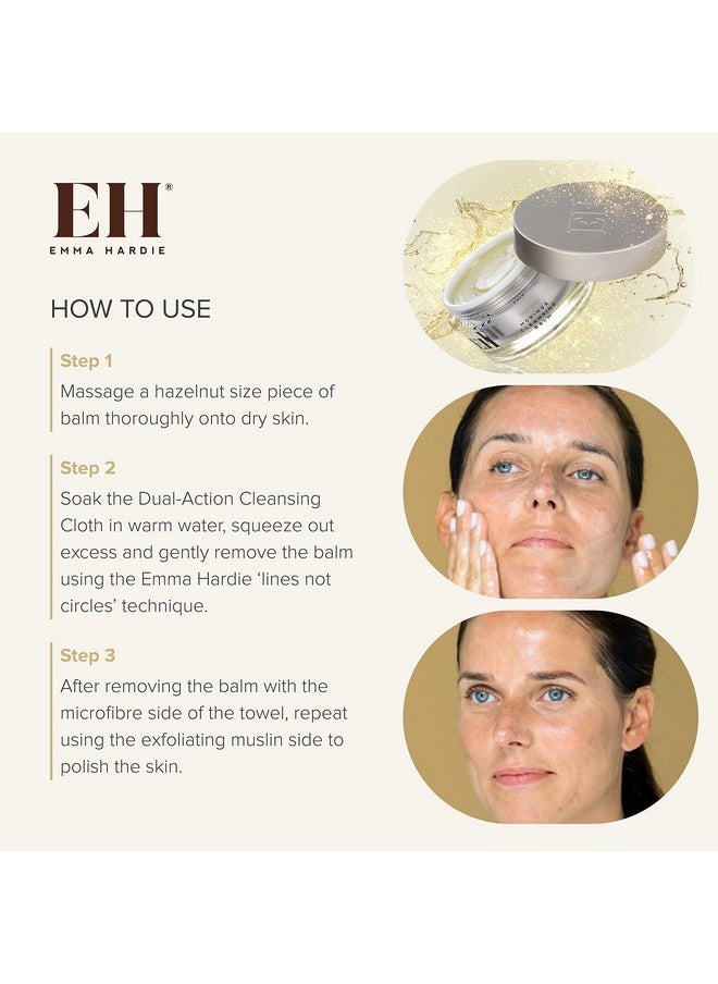 EMMA HARDIE Cleansing Balm Moringa Oil Makeup Remover Balm With Microfiber Face Cloth With Vitamin E And Grapeseed Oil Cleansing Balm Makeup Remover And Makeup Remover Cloth (50 Ml)  - Image 5