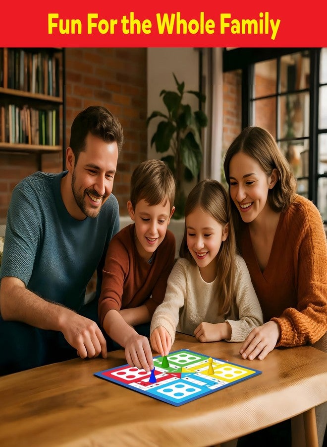 مجموعة ألعاب لوحية كلاسيكية من ليتل بيري 6 في 1 للأطفال والعائلة | تتضمن لودو، شطرنج، سلم وثعبان، داما، وغيرها | ألعاب استراتيجية داخلية، مجموعة ألعاب سهلة الحمل للأطفال من عمر 5 سنوات فما فوق - Image 3