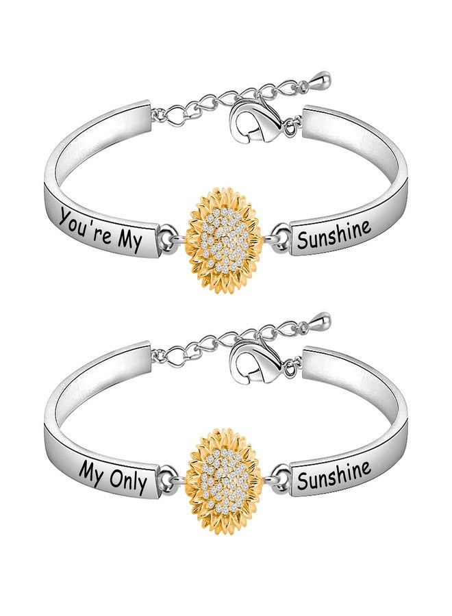 HOLLP Sunflower Bracelet Set For Women Friendship Jewelry You are My Sunshine My Only Sunshine Bracelet Mother gift Birthday Mother's Day Jewelry - Image 1