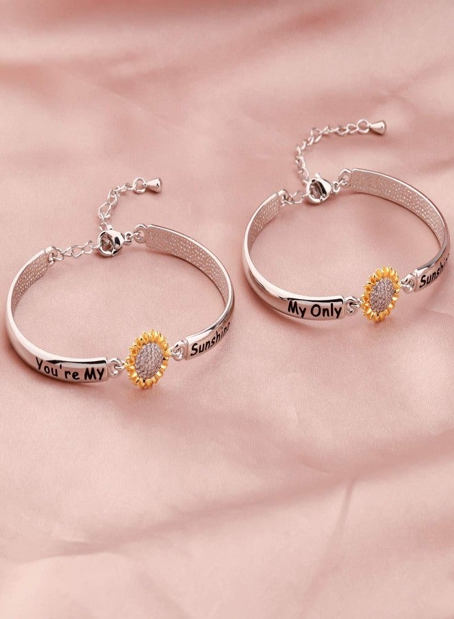 HOLLP Sunflower Bracelet Set For Women Friendship Jewelry You are My Sunshine My Only Sunshine Bracelet Mother gift Birthday Mother's Day Jewelry - Image 4