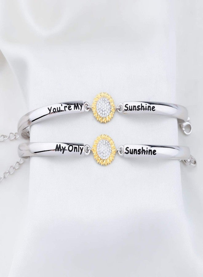 HOLLP Sunflower Bracelet Set For Women Friendship Jewelry You are My Sunshine My Only Sunshine Bracelet Mother gift Birthday Mother's Day Jewelry - Image 5