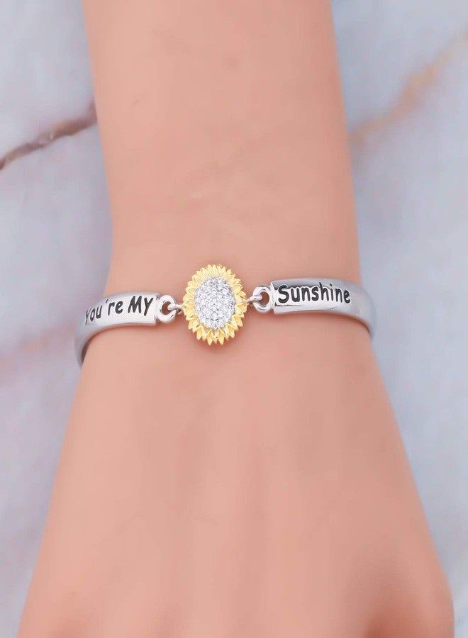 HOLLP Sunflower Bracelet Set For Women Friendship Jewelry You are My Sunshine My Only Sunshine Bracelet Mother gift Birthday Mother's Day Jewelry - Image 3