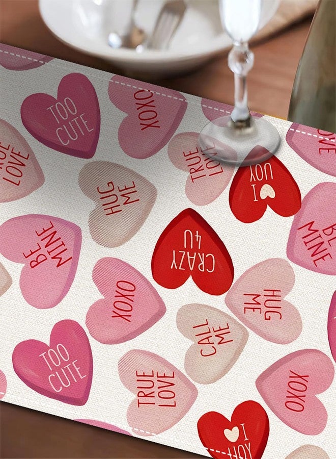 Oeyliz Valentines Day Table Runner Valentines Day Table Decor Pink Red Love Heart Shaped Table Runner Kitchen Dining Table Decoration for Home Party Decor 13x72 Inch - Image 5
