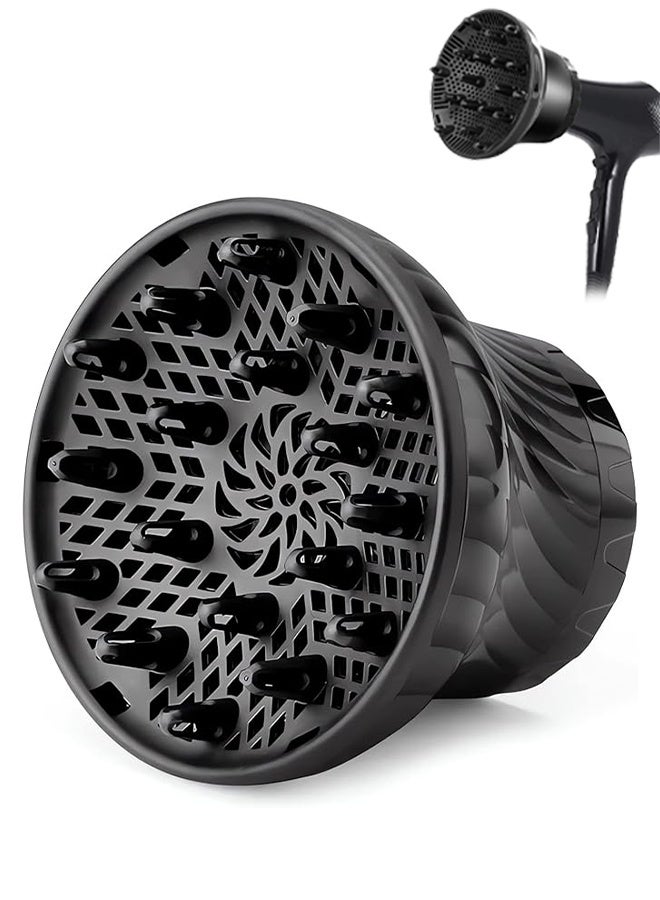 Universal Hair Diffuser for Curly & Wavy Hair, Quick Blow Dry Diffuser Attachment for Curly and Naturally Wavy Hair, Adjustable 1.4-3 Inch - Image 1