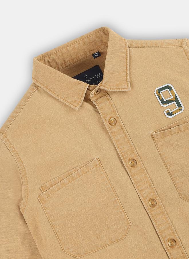 Infinity Boys Solid Double Pocket Detail Long Sleeves Shirt - Image 3