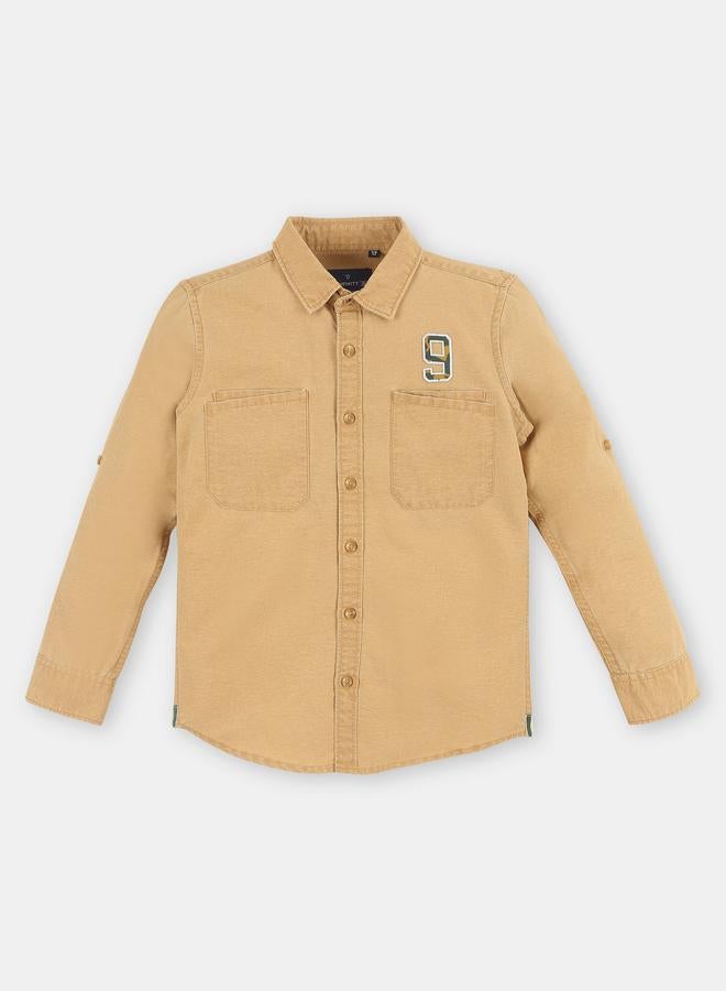 Infinity Boys Solid Double Pocket Detail Long Sleeves Shirt - Image 1