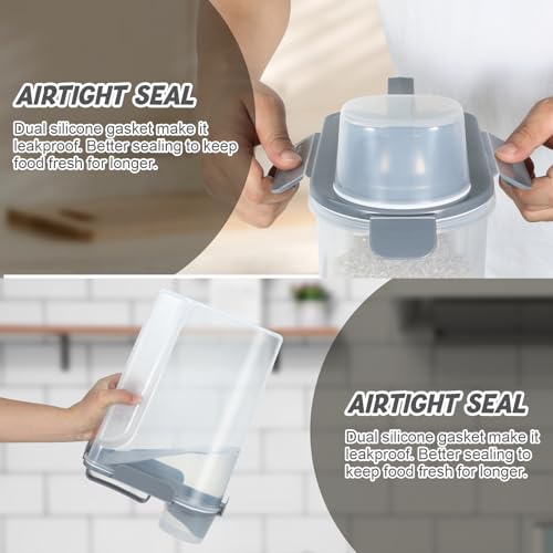 TBMAXS Rice Storage Container 10 Lbs, Airtight Food Dispenser with Large Spout and Cup for Pet Dog Cat Food Storage 7 Lbs - Image 5