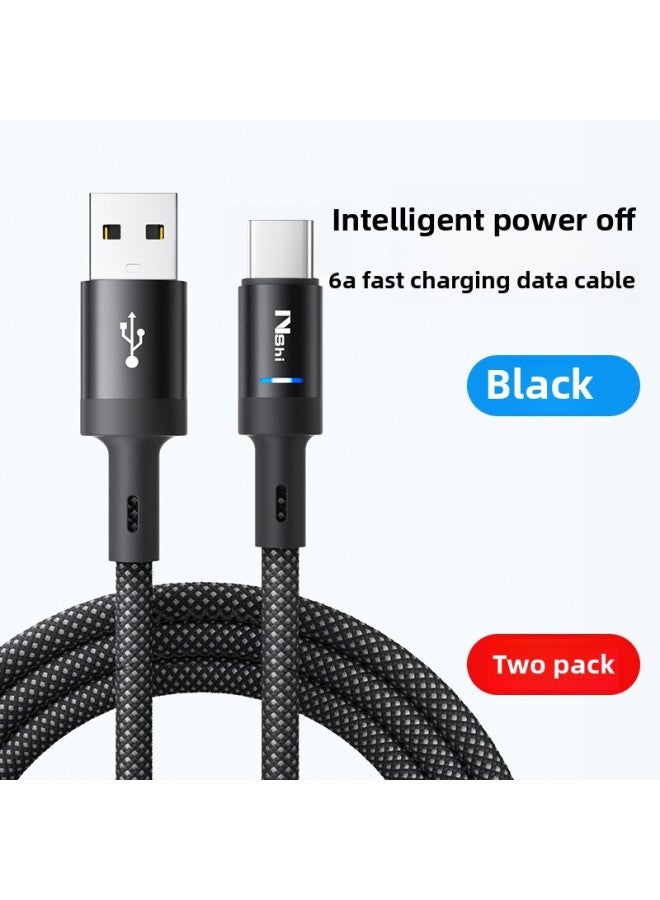 [Full Automatic Power-off] YUSHEDA Applicable To For Huawei For Xiaomi Vivo Glory 100W Charging Line Type-c-Color:1.5m Black [100w Full Of Intelligent Power Outage] Two Special Packages  - Image 1