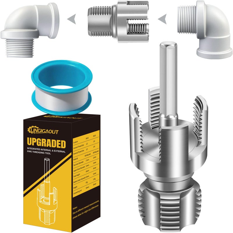 LINGIGAOUT Internal & External Pipe Threading Tool, PVC Pipe Threader, Pipe Threading Tool, 1/2'' 3/4'' Dies Electric Drill Compatible for Home Repair (2PCS) (1/2ï¼ˆDN15)) - Image 1