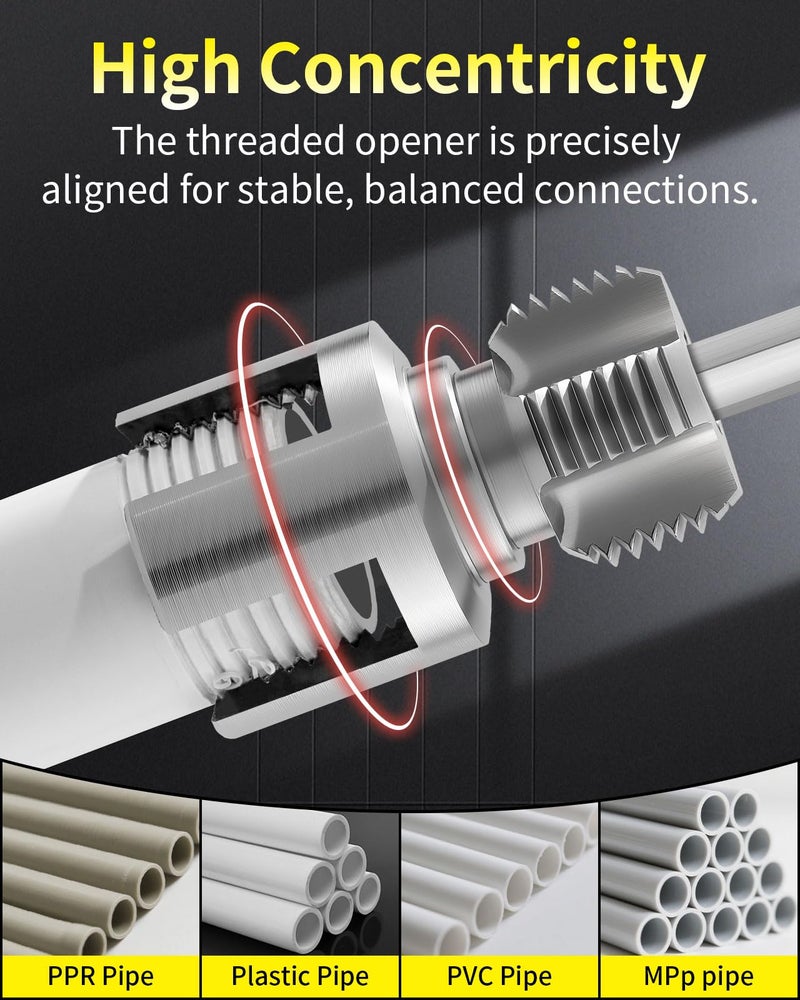 LINGIGAOUT Internal & External Pipe Threading Tool, PVC Pipe Threader, Pipe Threading Tool, 1/2'' 3/4'' Dies Electric Drill Compatible for Home Repair (2PCS) (1/2ï¼ˆDN15)) - Image 5