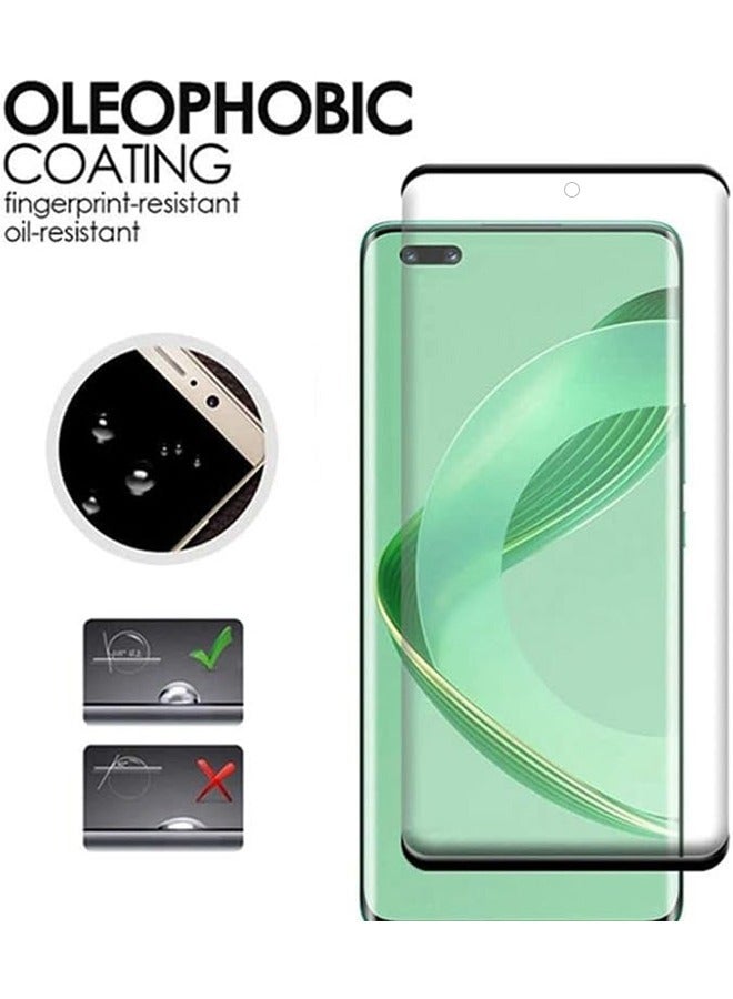 Ocean Huawei Nova 11Pro Full Screen Protector Film 2 PCS, 9H Hardness Tempered Glass, 3D Curved Film HD Anti-Fingerprint Protector Film Anti-Scratch Screen Protective Film for Huawei Nova 11Pro, Black/Clear - Image 5