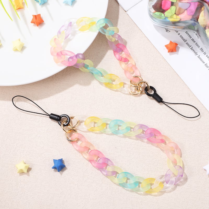4 pcs Phone Charms Strap Colorful Phone Lanyard Wrist Strap Keychain Handbag Pendants - Image 5