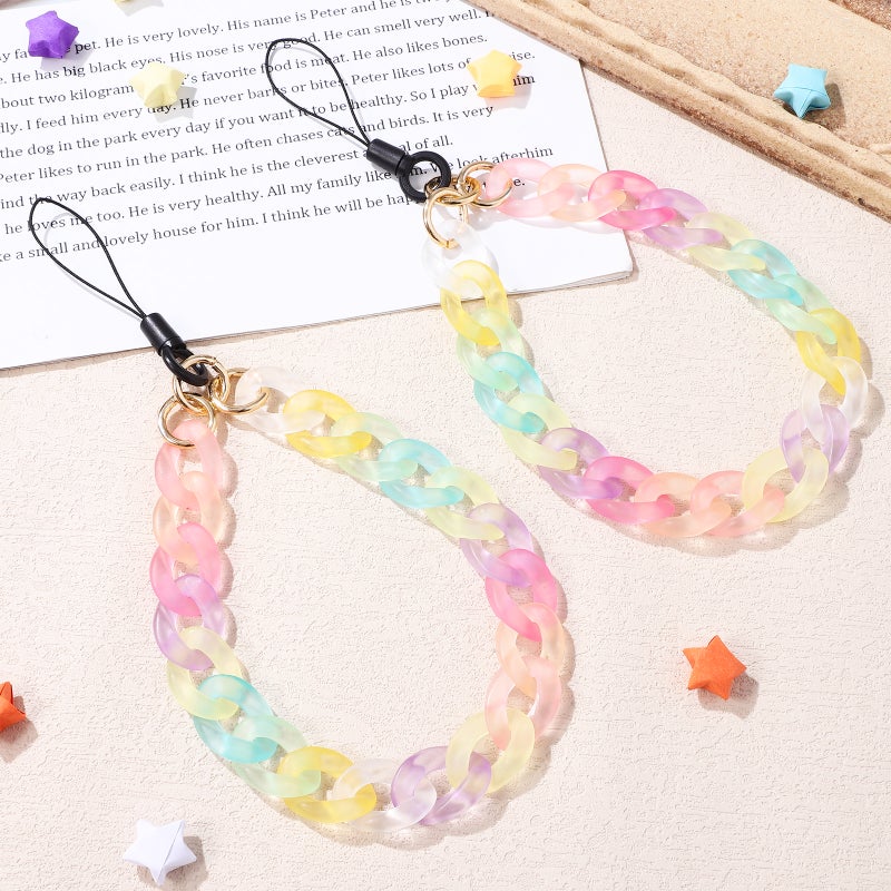 4 pcs Phone Charms Strap Colorful Phone Lanyard Wrist Strap Keychain Handbag Pendants - Image 4