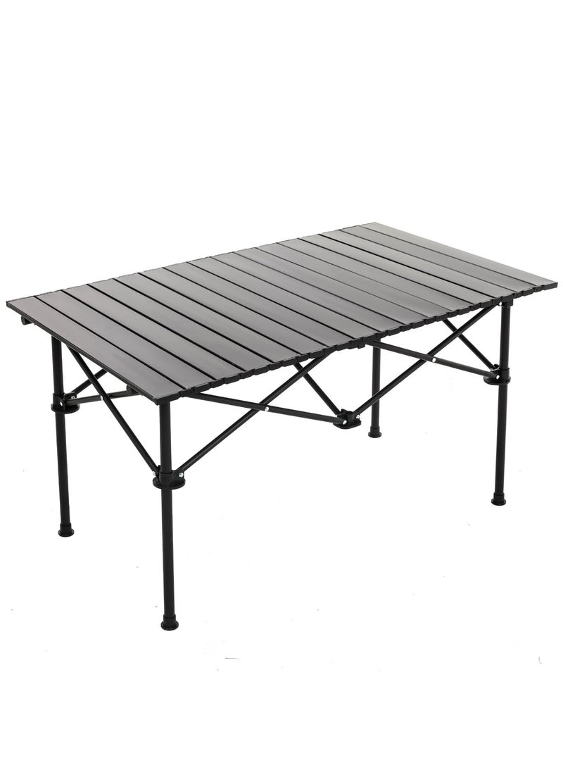 Arabest - Camping Table Ultralight Aluminum Folding Beach Table with Carry Bag Travel Table for Beach Picnics Cooking, 120 x 50 x 55 cm Black - Image 1
