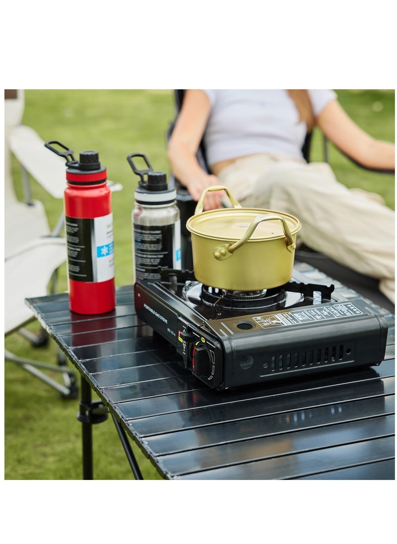 Arabest - Camping Table Ultralight Aluminum Folding Beach Table with Carry Bag Travel Table for Beach Picnics Cooking, 120 x 50 x 55 cm Black - Image 1