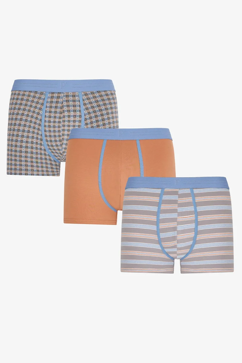 بنتي PENTI Men's Grid Striped Boxers