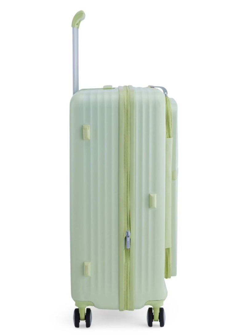 AMERICAN TOURISTER Trento + Suitcase, Check-In Size 68 cm / 25 inch, 4 Spinner Wheels, Hard Top, Polycarbonate, Matcha|2 In 1 Optimov™ Shock Absorbing Wheels|Book Opening|Expandable|TSA Lock|Waterproof Section - 3 Years International Warranty - Image 4