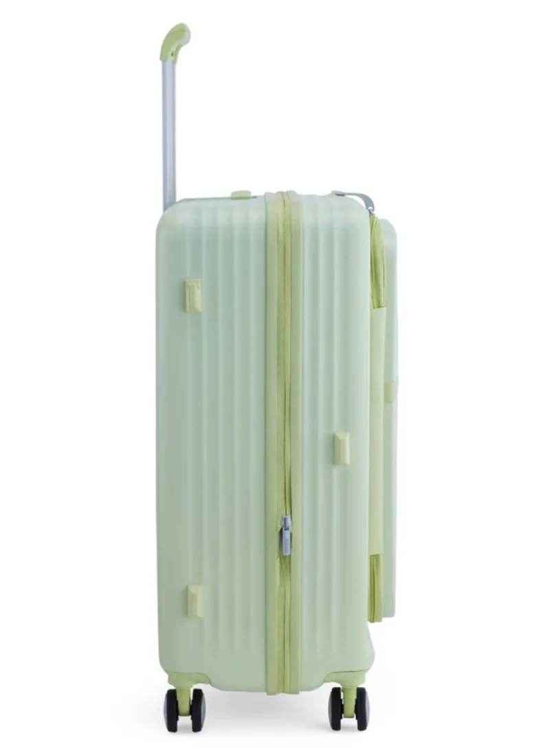 American Tourister  Trento + Suitcase, Check-In Size 68 cm / 25 inch, 4 Spinner Wheels, Hard Top, Polycarbonate, Matcha|2 In 1 Optimov™ Shock Absorbing Wheels|Book Opening|Expandable|TSA Lock|Waterproof Section - 3 Years International Warranty  | Best Price UAE